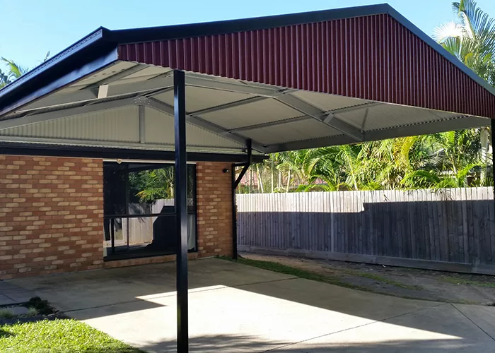 carport extension on home