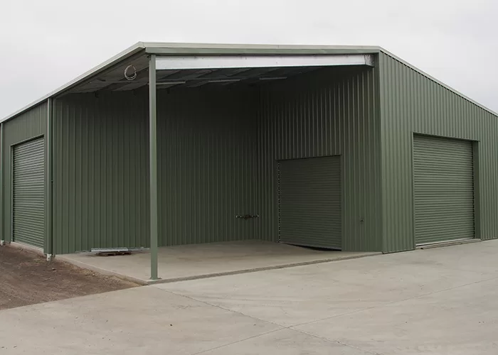 industrial shed with undercover patio